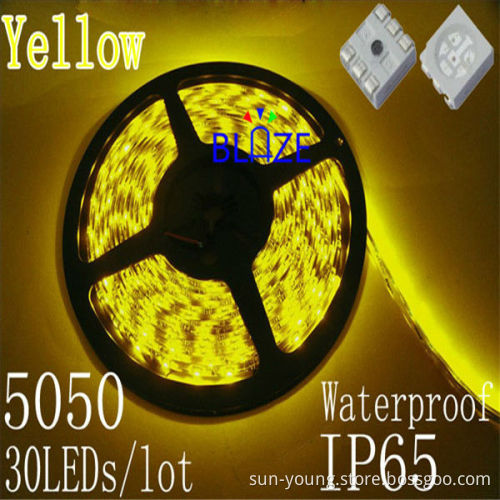 SMD5050 30LEDs/m,Yellow,IP65,Cheap LED strip light,